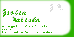 zsofia maliska business card